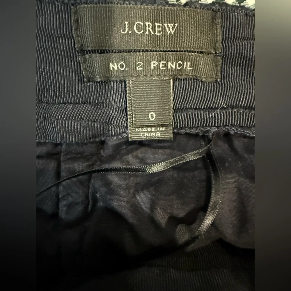 J. Crew Navy Eyelet Pencil Skirt